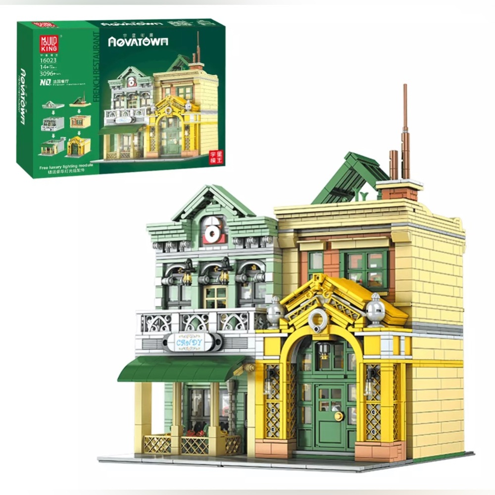 Modular French Restaurant City Diner Style Building Set 3096+ Mould King 16023